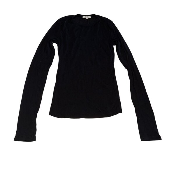 Cotton Citizen Verona Jet Black Long Sleeve Cotton Blend Shirt Women's Small S - Picture 1 of 8